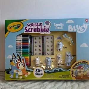 Crayola Scribble Scrubbie Bluey Family Set with Markers